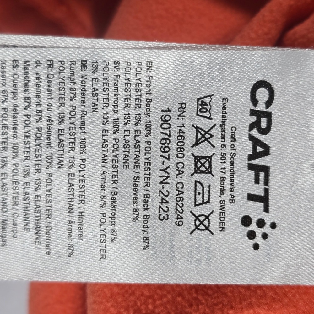 Craft Sportswear Women M Coral Orange Hybrid Full Zip Running Jacket 1907697 - Picture 7 of 8